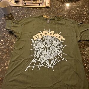 Heavy Cotton Green T-Shirt Sp5der